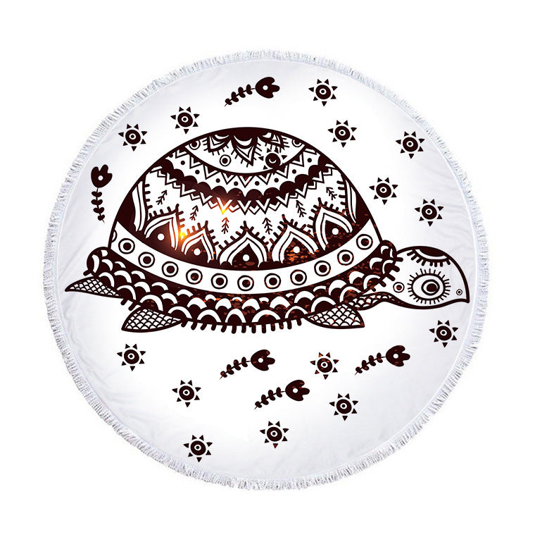 New Round Beach Towel with Stunning Printed Feature Creatures