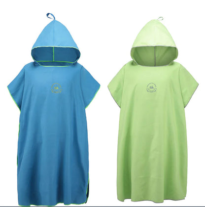Adult Beach Towel Poncho Hooded Quick-Dry Swim Robe