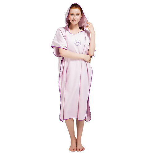 Adult Beach Towel Poncho Hooded Quick-Dry Swim Robe
