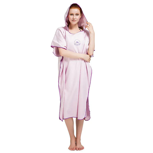 Adult Beach Towel Poncho Hooded Quick-Dry Swim Robe