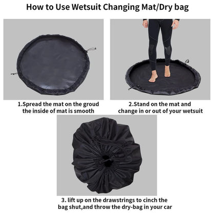 Wetsuit Storage Bag Beach Wetsuit Changing Mat for Surfers Diving Waterproof Dry Bag Swim Carry Pack Pouch Drawstring Bag