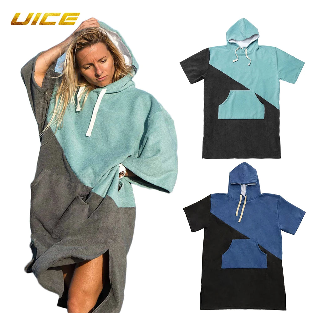 Premium Microfiber Wetsuit Changing Poncho Towel - Super Absorbent, Quick Drying Hooded Beach Poncho Towel