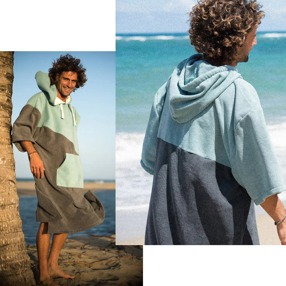 Premium Microfiber Wetsuit Changing Poncho Towel - Super Absorbent, Quick Drying Hooded Beach Poncho Towel