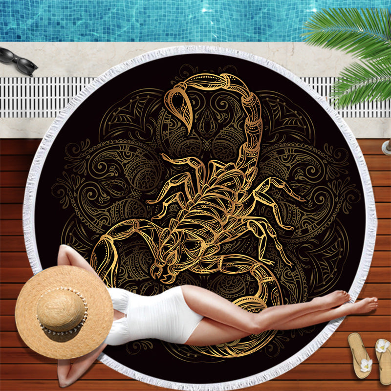 New Round Beach Towel with Stunning Printed Feature Creatures