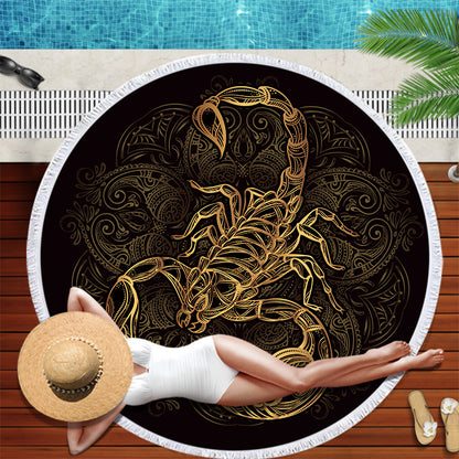 New Round Beach Towel with Stunning Printed Feature Creatures